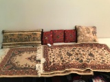 (2) Oriental Rugs From Bockrath + (3) Oriental Design Pillows