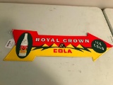 Royal Crown Cola Embossed Metal Arrow Sign