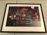 Framed Pint Of Dogs Playing Cards 