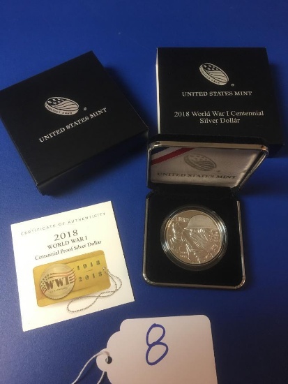 2018, United States Mint, World War I Centennial Silver Dollar