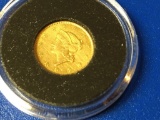 1853 Gold One Dollar Coin Type 1, Liberty Wearing a Coronet