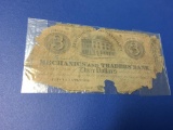 Mechanic's and Traders Bank Three Dollar Note