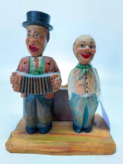 Carved Wooden Figural Bar Set From Germany