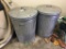 (2) Galvanized Trash Cans W/Lids, Older Vac, & Planting Items