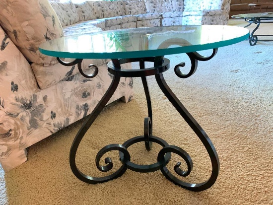 Custom Wrought Iron Table W/Plate Glass Top-Made By Mr. Peot!