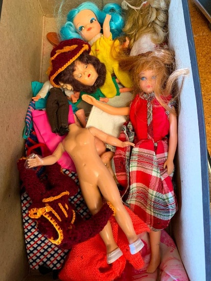 Group Of 60's Plastic Dolls and Clothing