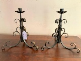 (2) Hand Made Double Candle Holders By Hans Peot