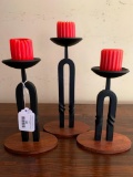 Graduated Set Of Candle Holders By Hans Peot