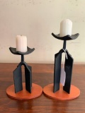 (2) Matching Candle Holders By Hans Peot