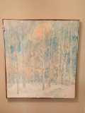 Original Oil On Canvas Of birch Trees Signed By 