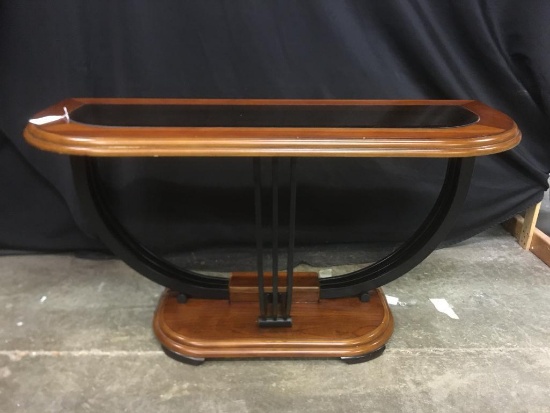 Wood, Metal and Glass Sofa Table