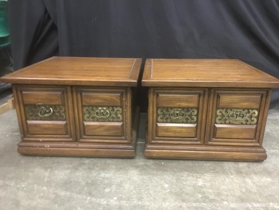 (2) Oak End Tables