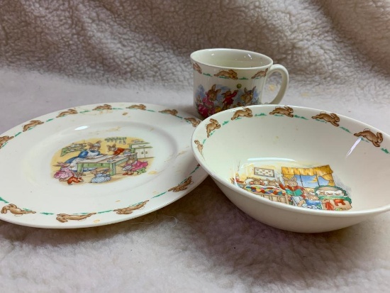 Royal Doulton "Bunnykins" Bowl, Plate, & Mug