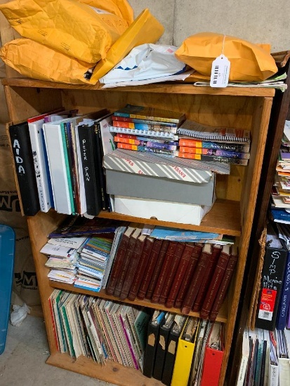 Large Lot Of Sheet Music & Similar Items + Wooden Shelf