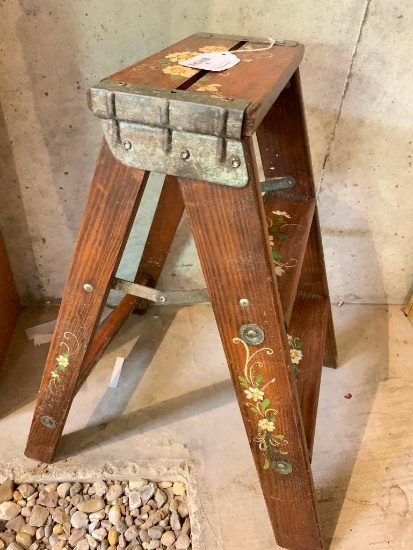 Hand Painted Wooden Step Stool