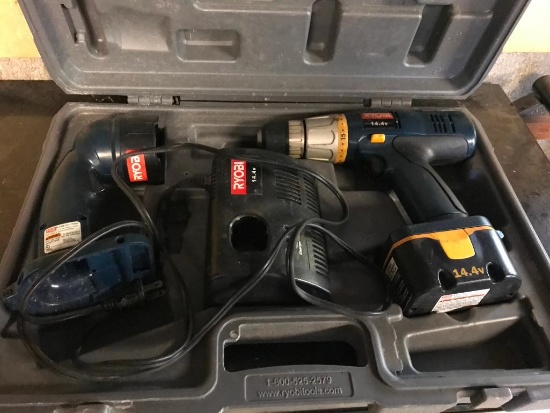 Ryobi 14.4V 3/8" Cordless Drill & Light In Case