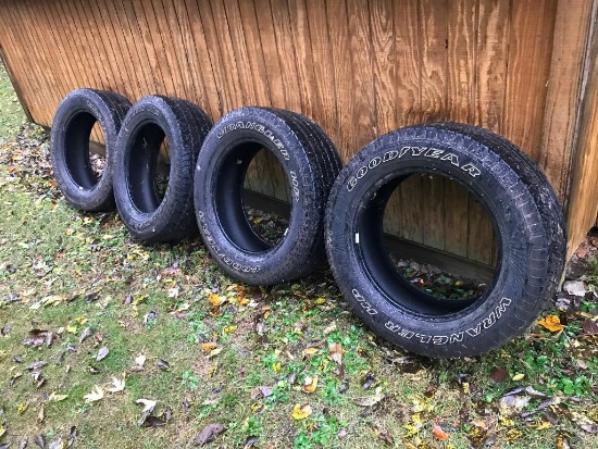 Group of 4 Goodyear Wrangler Tires