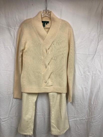 (2) Ralph Lauren Wool Sweater & Straight Leg Courderoy Pants