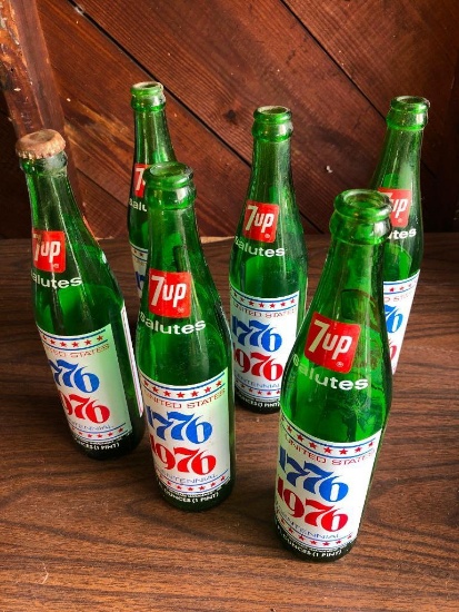 (6) 7-Up Bicentennial Bottles