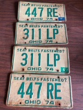 License Plates: (2) Sets Of 1974 Ohio Plates