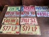 License Plates: (9) 1970's/1980's Single License Plates