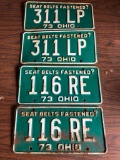 License Plates: (2) Pair Of 1973 In Green