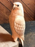 Unfinished Hand Carved Wooden Hawk