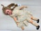 Antique Doll W/Porcelain Face & Wood Jointed Body + Original Clothes