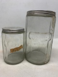 (2) Vintage Kitchen Cabinet Jars W/Lids