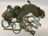 Military Belt & (2) Canvas Holsters + Military Ice Grips For Boots