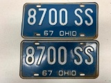 Set Of 1967 Ohio License Plates