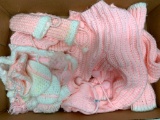 Vintage Knitted Baby Jacket, Pants, Hat, & Mittens