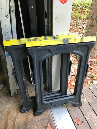 Two Plastic Saw Horses
