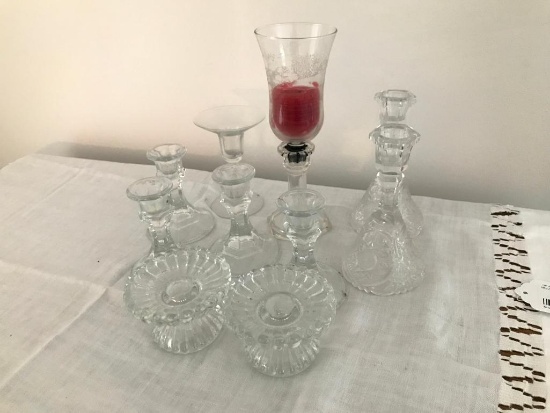 Group Of Glass Candle Holders