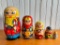 Wooden Folk Art Stack Dolls From Russia