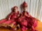 (2) Dolls W/Hand Painted Wooden Faces In Ethnic Clothing
