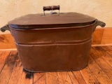 Antique Copper Was Boiler W/Lid