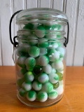 Clear Pint Canning Jar W/Marbles