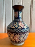 Nice Hand Enameled Vase From Servin Mexico
