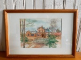 Framed Watercolor Of building Is Artist Signed
