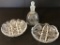 (2) Cut Glass Nappy's & Goebel Figural Bell