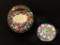 (2) Glass paperweight W/Millefiori Design