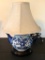 POorcelain Blue/White Teapot Lamp W/Shade