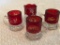 (3) Ruby Flash Souvenir Mini Mugs & Toothpick Holder