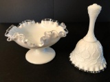 Fenton Silvercrest Bell & Ruffled Edge Bowl