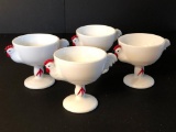 (4) Milk Glass 