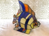 Contemporary Leaded Glass Style Fish Nightlight