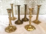 (2) Pair Of Brass Candle Holders + (2) Extra's