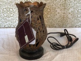 Contemporary Decorator Lamp W/Palm Tree Design-Looks Unused