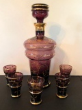 Amethyst Decanter W/(5) Glasses